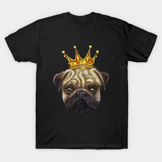 Pug King T-Shirt by ogfx